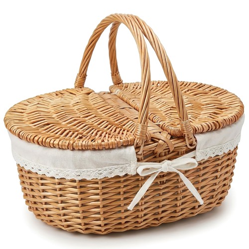 Wicker picnic basket - picnic, with