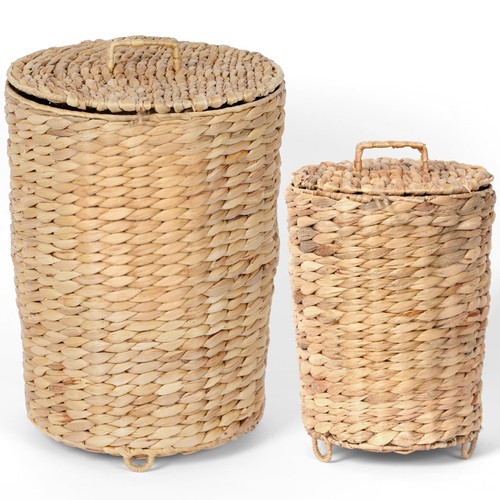 Wicker trash can with lid - trash,